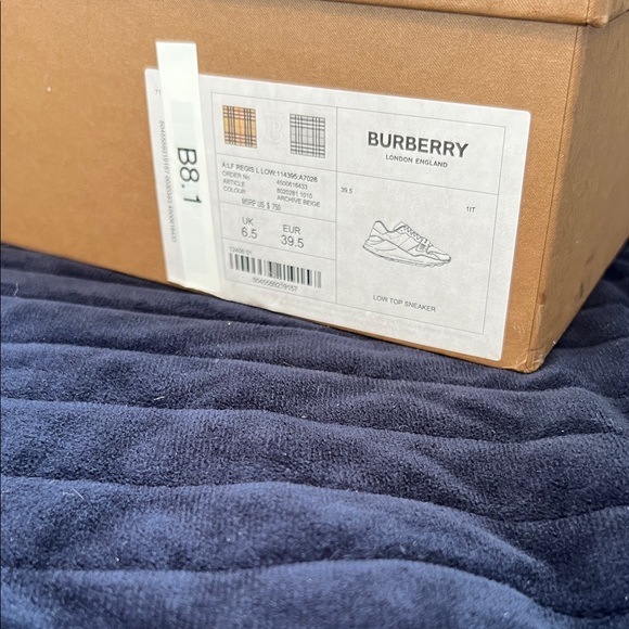 Burberry Checkered Sneakers - Beige, Black, Red - Picture 2 of 5